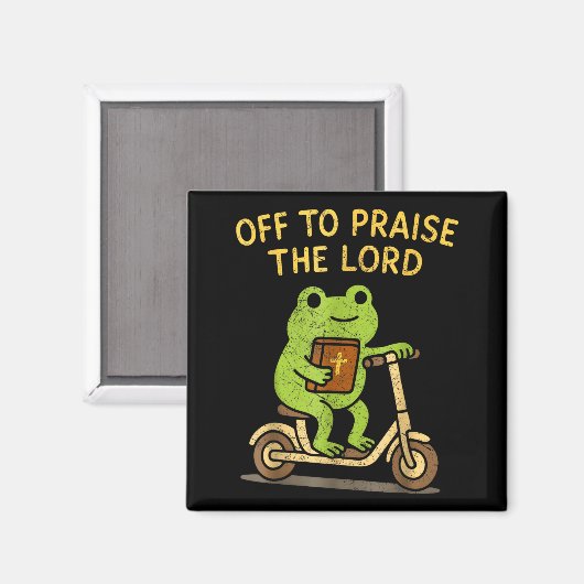 Off To Praise The Lord Frog Christian Magnet (Vorderseite/Rückseite)