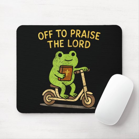 Off To Praise The Lord Frog Christian Mousepad (Mit Mouse)