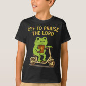 Off To Praise The Lord Frog Christian T-Shirt (Vorderseite)