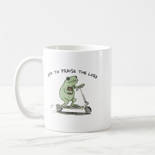 Off To Praise The Lord, Funny Christian Kaffeetasse (Links)