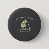 Off To Praise The Lord Funny Christian Meme Frog H Button (Vorderseite)
