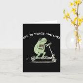 Off To Praise The Lord Funny Christian Meme Frog H Karte (Gelbe Blume)
