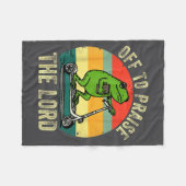 Off To Praise The Lord Funny Frog Bible Study Jesu Fleecedecke (Vorderseite (Horizontal))