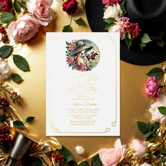 "Off to the Altar" Derby-Inspiriert Brautparty Folieneinladung