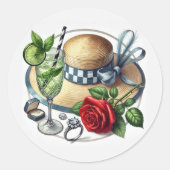 "Off to the Altar" Derby-Inspiriert Brautparty Runder Aufkleber (Vorderseite)