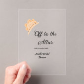 Off to the altar orange cap hat bridal shower name acryleinladungen (Insitu (Handheld))