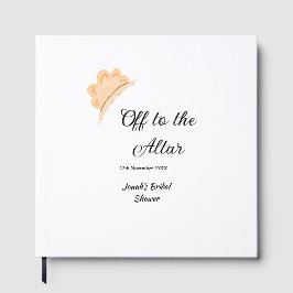 Off to the altar orange cap hat bridal shower name gästebuch