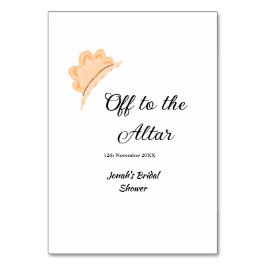 Off to the altar orange cap hat bridal shower name tischnummer