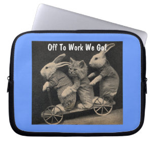 "off to work" - Notebook-Sieb Laptopschutzhülle