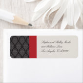 Off White and Black Damask Wedels Labels (Insitu)