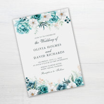 Off-White Aquamarin Floral Wedding