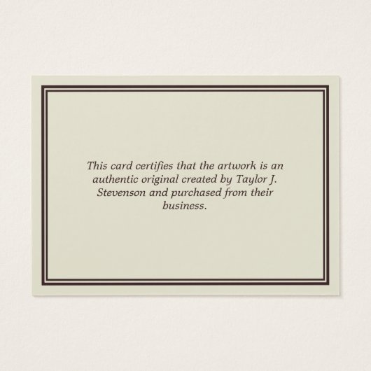 Off-White & Brown Echtheitszertifikat (Rückseite)