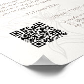 Off-White | Chic Floral Text Promotion QR Poster (Ecke)
