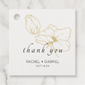Off-White | Chic Modern Floral Wedding Geschenkanhänger (Vorderseite)