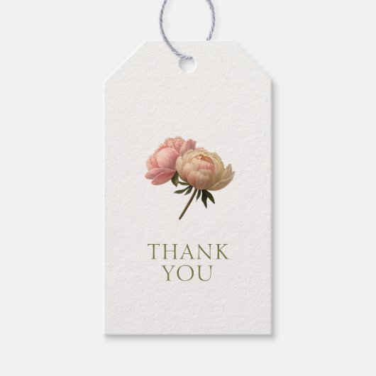 Off-White | Chic Rose Hochzeit Danke Geschenkanhän Geschenkanhänger (Vorderseite)