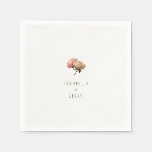 Off - White | Chic Rose Wedding Serviette (Vorderseite)