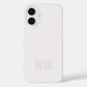 Off White Grau Initialen Monogramm Einfach Minimal Case-Mate iPhone Hülle (Rückseite)