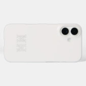 Off White Grau Initialen Monogramm Einfach Minimal Case-Mate iPhone Hülle (Rückseite (Horizontal))