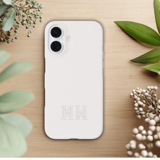 Off White Grau Initialen Monogramm Einfach Minimal Case-Mate iPhone Hülle