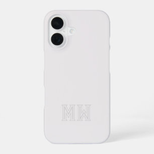 Off White Grau Initialen Monogramm Einfach Minimal iPhone 16 Hülle