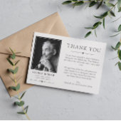 Off-White Gray Minimalistisch Foto Beileid Vielen Dankeskarte