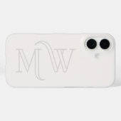 Off White Große Initialen Monogramm Einfach Minima Case-Mate iPhone Hülle (Rückseite (Horizontal))