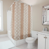 Off-White Lace auf Brown Burlap Texture Duschvorhang (Beispiel)