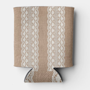 Off-White Lace: Burlap Texture Dosenkühler