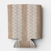Off-White Lace: Burlap Texture Dosenkühler (Rückseite)