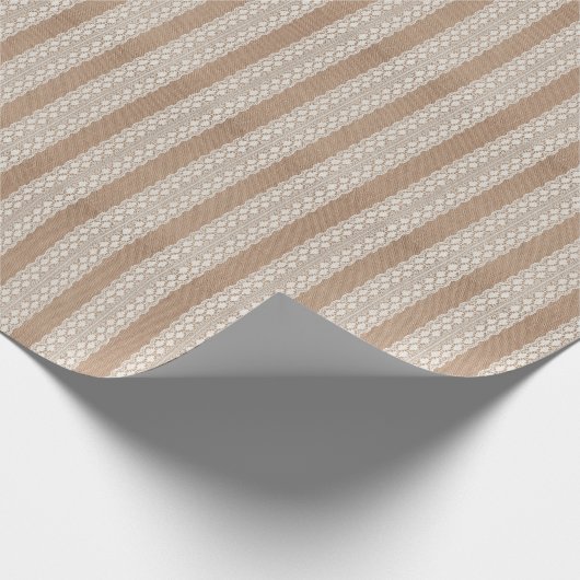 Off-White Lace: Burlap Texture Geschenkpapier (Ecke)