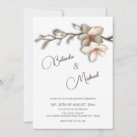 Off White Magnolia Erhabener Effekt Blumenhochzeit