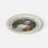 Off-White Missed Loved Remembered Photo Memorial Pappteller (Schrägansicht)