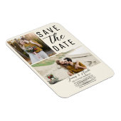 Off White Modern 2 Fotos Save the Date Hochzeit Magnet (Rechte Seite)