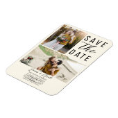 Off White Modern 2 Fotos Save the Date Hochzeit Magnet (Linke Seite)