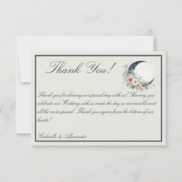 Off White Moonflower Wedding Dankeskarte