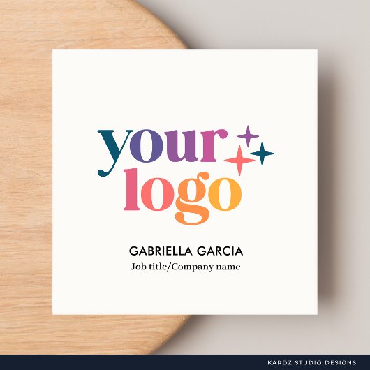 Off White QR-Logo-Square-Visitenkarte Quadratische Visitenkarte