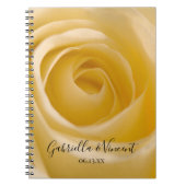 Off White Rose Blumenblume Wedding Guest Book Notizblock (Vorderseite)