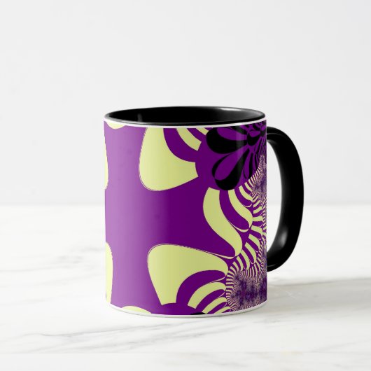 Off-White und Lila Cross Tasse (VorderseiteRechts)