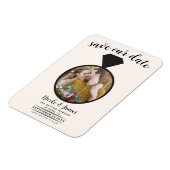 Off White Wedring Foto Save the Date Magnet (Linke Seite)