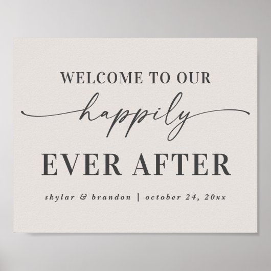 Off-White Willkommen zu unserem glücklichen Ever n Poster (Vorne)