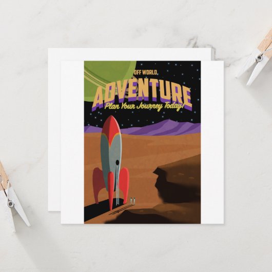 Off World Adventure Karte (Vorderseite/Rückseite Beispiel)