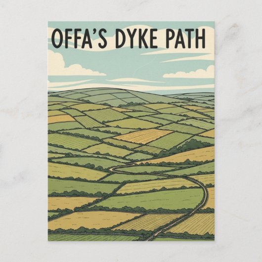 Offa's Dyke Path Wales Reise Postkarte (Vorderseite)
