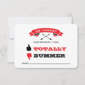 Offbeat Wedding RSVP - Schwarz und Rot (Vorderseite)