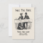 Offbeat Wedding Save the Date, Viktorianisch Date (Vorderseite)