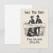 Offbeat Wedding Save the Date, Viktorianisch Date (Vorne/Hinten)