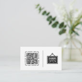Offen 24/7 | Anpassbare QR-Code- und Logo-Vorlage Visitenkarte (Stehend Vorderseite)