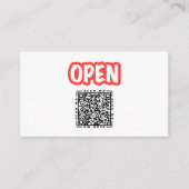Offen | Anpassbare QR-Code- und Logovorlage Schwar Visitenkarte (Vorderseite)