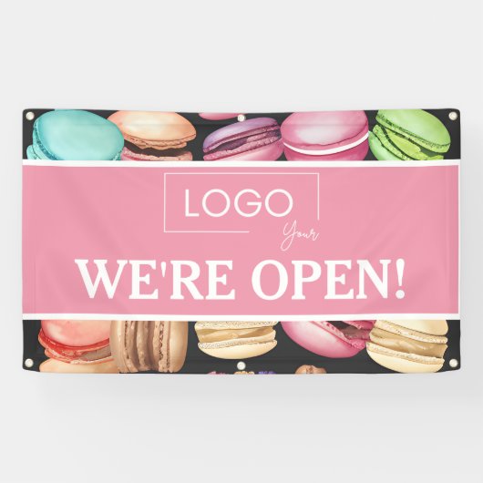 Offen für Unternehmen | Macaron French Patisserie Banner (Horizontal)