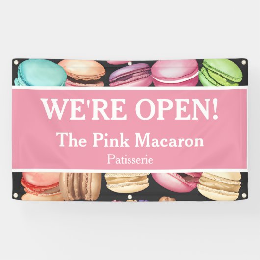 Offen für Unternehmen | Macaron French Patisserie Banner (Horizontal)