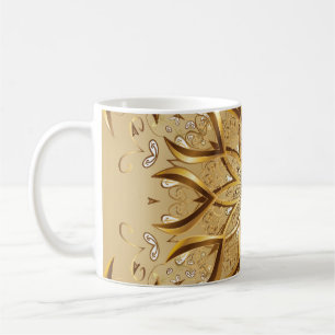 Offen gearbeitete goldene, orientalische Skizzente Kaffeetasse